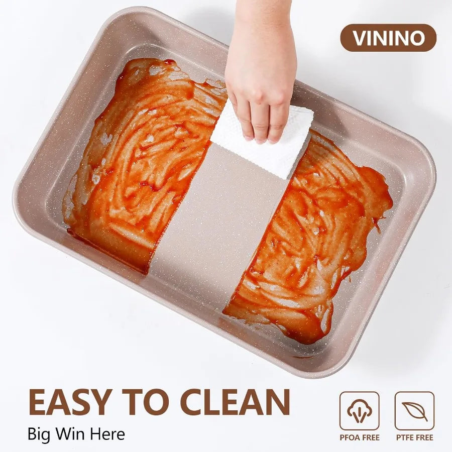 8-Piece Nonstick Bake Pans Set With Silicone Muffin Loaf Pans