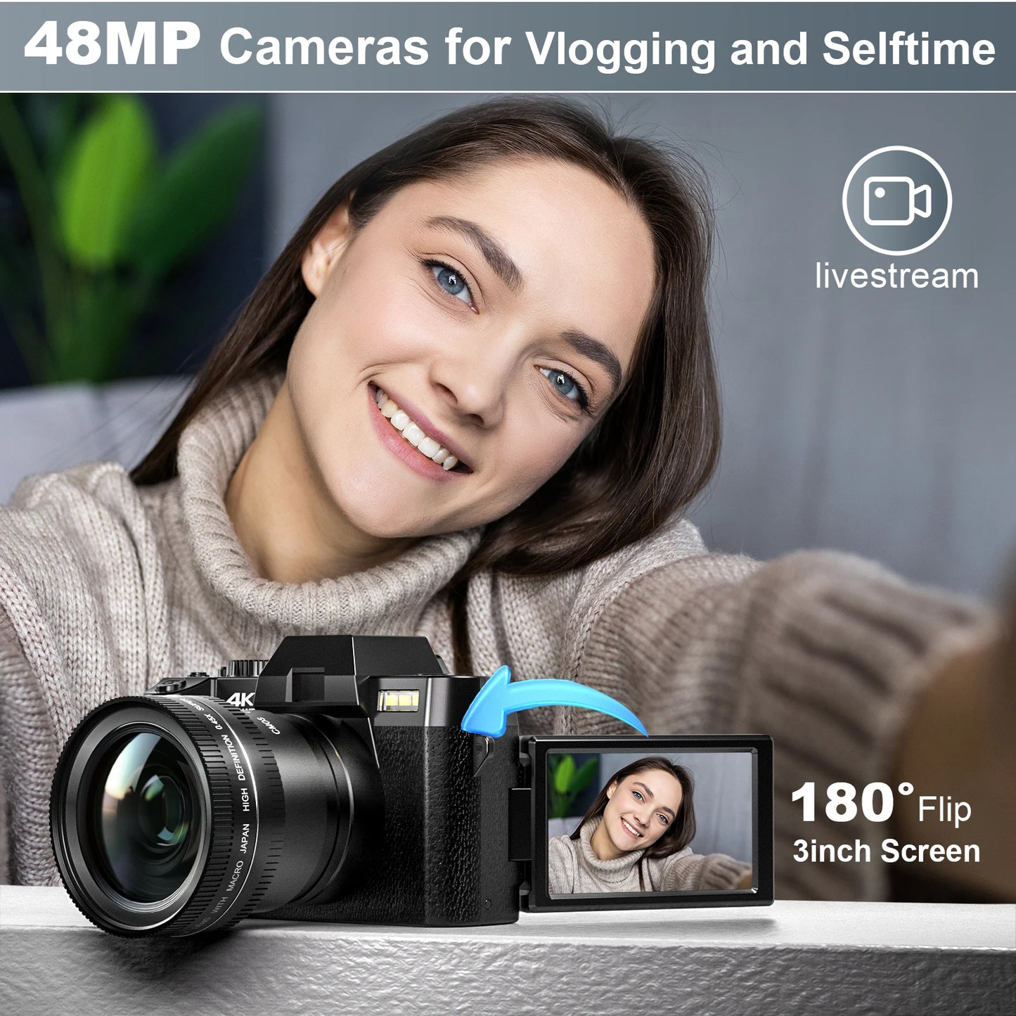 NBD 48MP Digital Camera With 4K And WiFi App Control