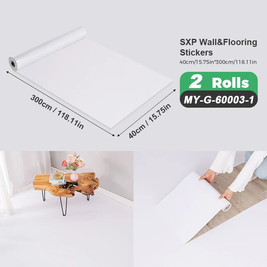Two Rolls Self Adhesive Wall And Floor Sticker Wood Grain Marble