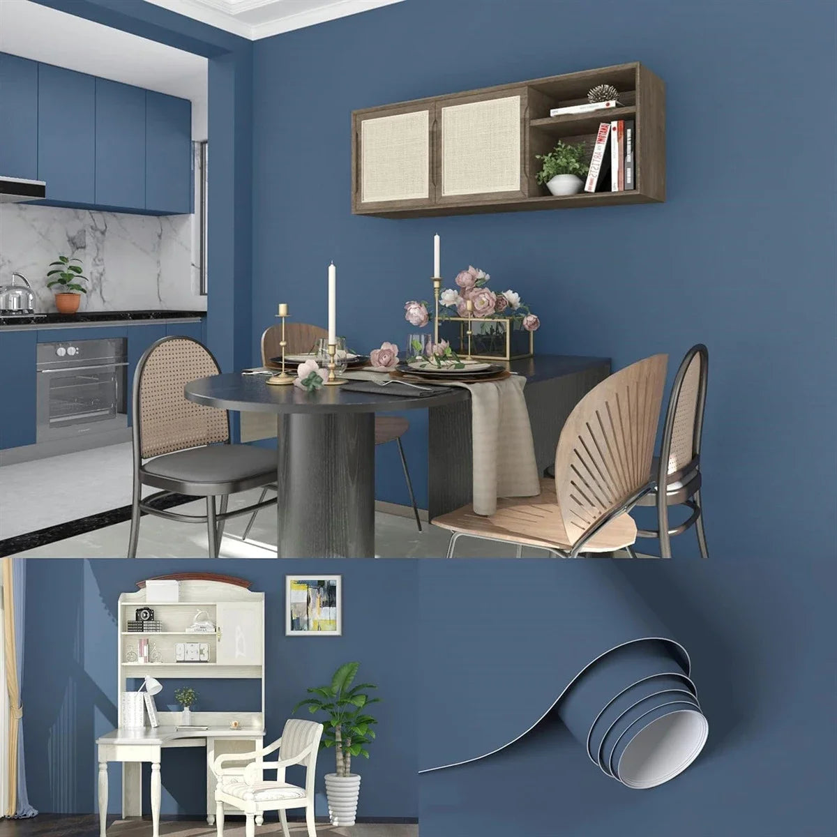 Removable Self-Adhesive Vinyl Wallpaper for Cabinets and Walls Waterproof